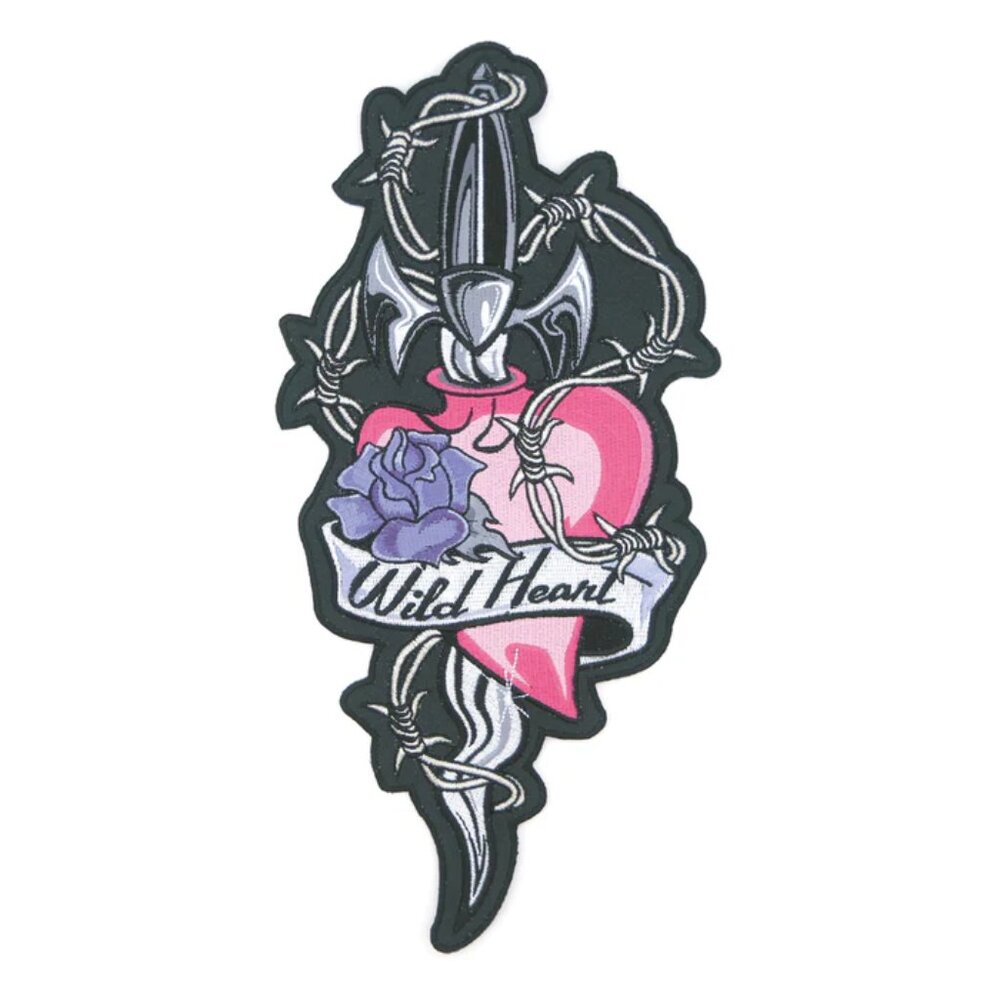 Lethal Threat Pink Heart N Dagger Patch, 11" x 5.5", LT30026